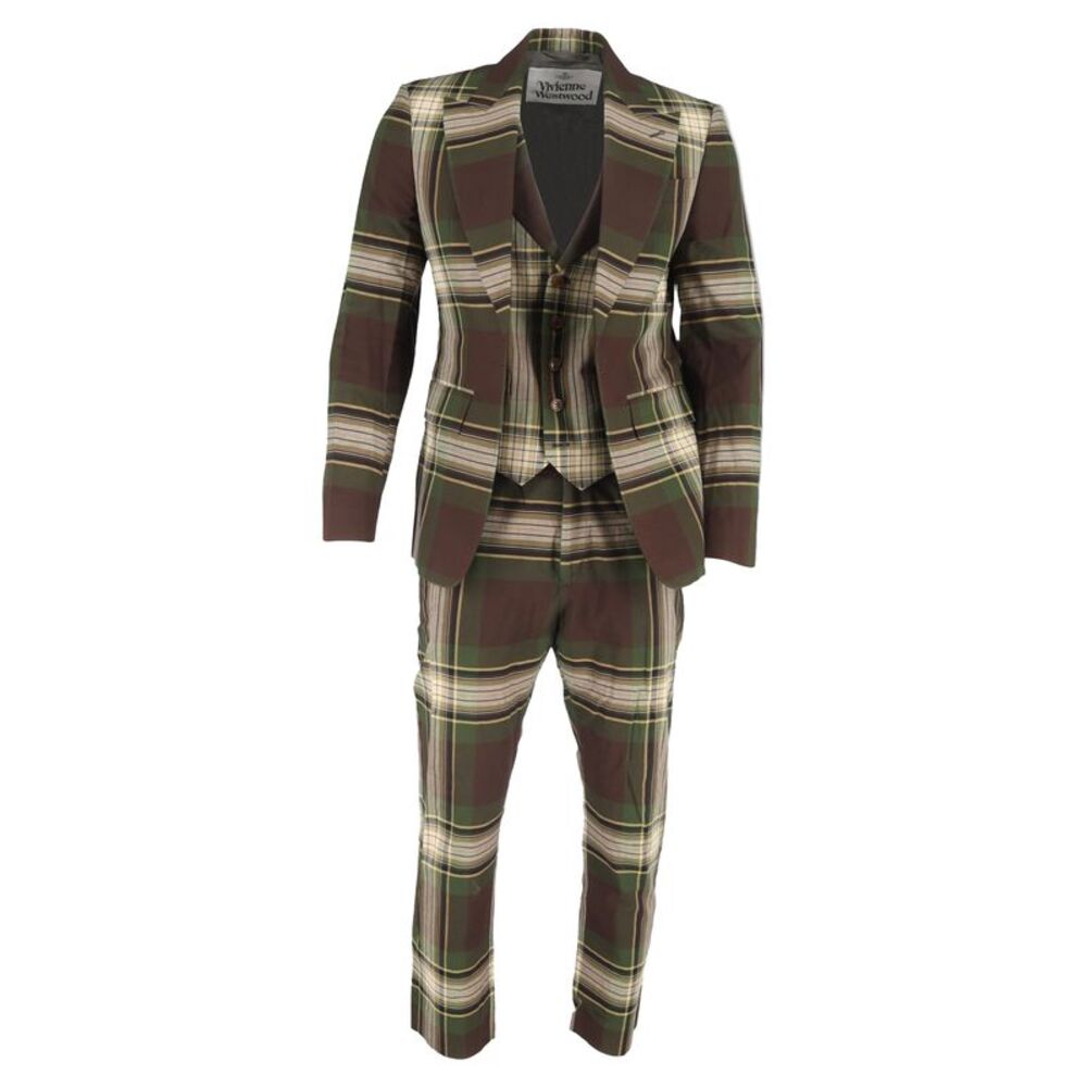 Vivienne Westwood 3-Piece Brown Plaid Men's Suit 52 US 42 L XL
